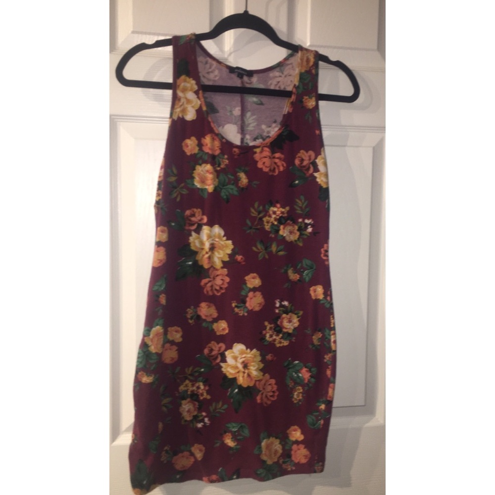 Purple Floral Bodycon Mini Dress